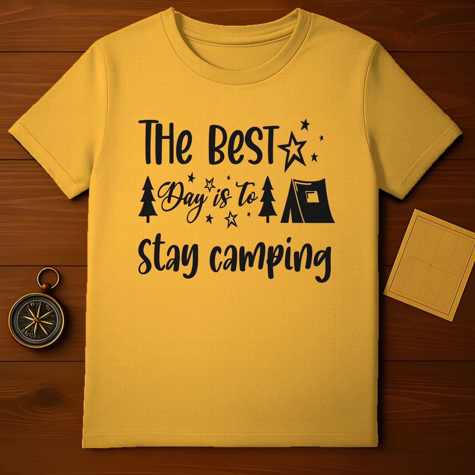 Stay Camping Graphic Tee Ideal for Outdoor Adventures