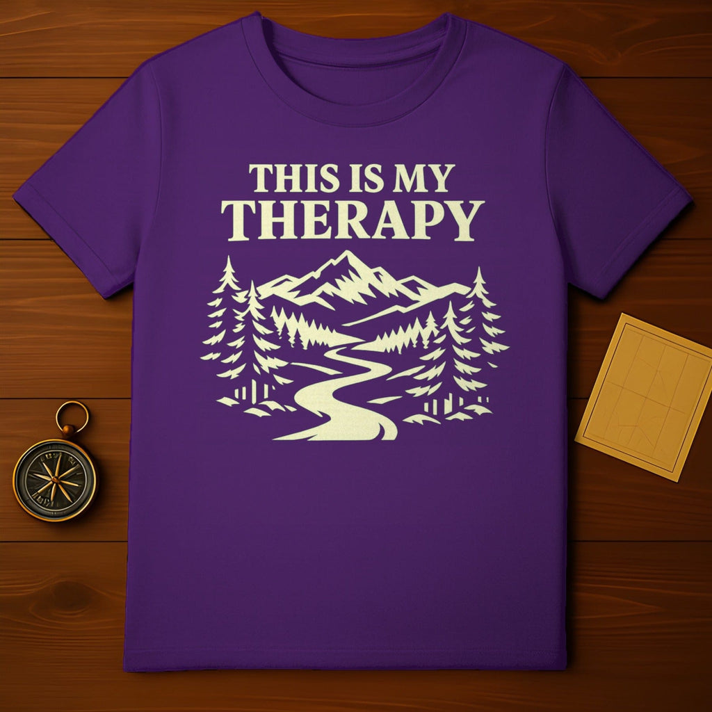 This Is My Therapy Mountains Design T-Shirt