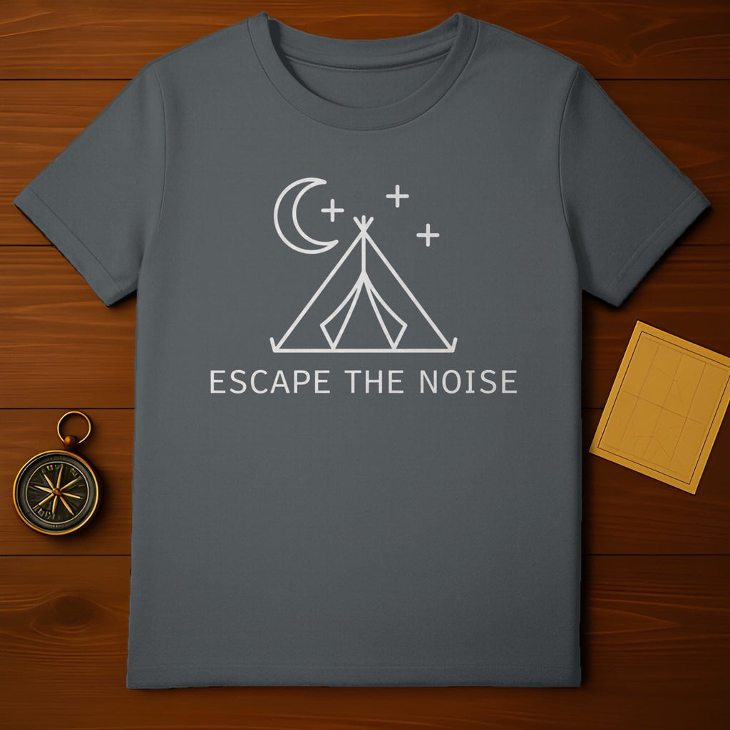 Escape The Noise Camping Tent Moon Graphic T-Shirt
