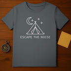 Escape The Noise Camping Tent Moon Graphic T-Shirt