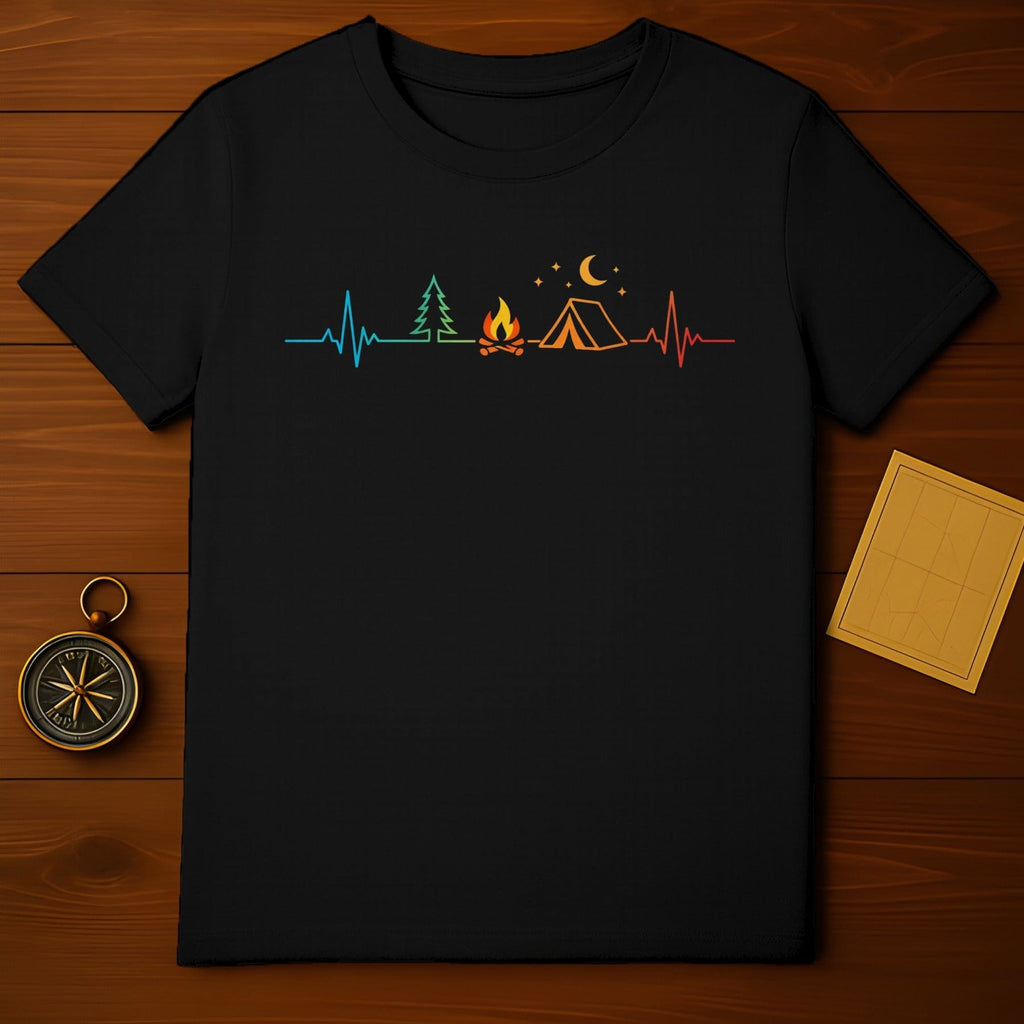 Outdoor Camping Heartbeat Design Shirt Product