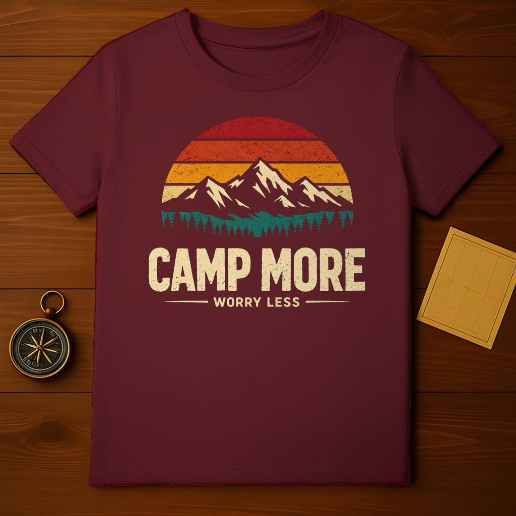 Camp More Worry Less Outdoor Adventure Mountains Trees product type