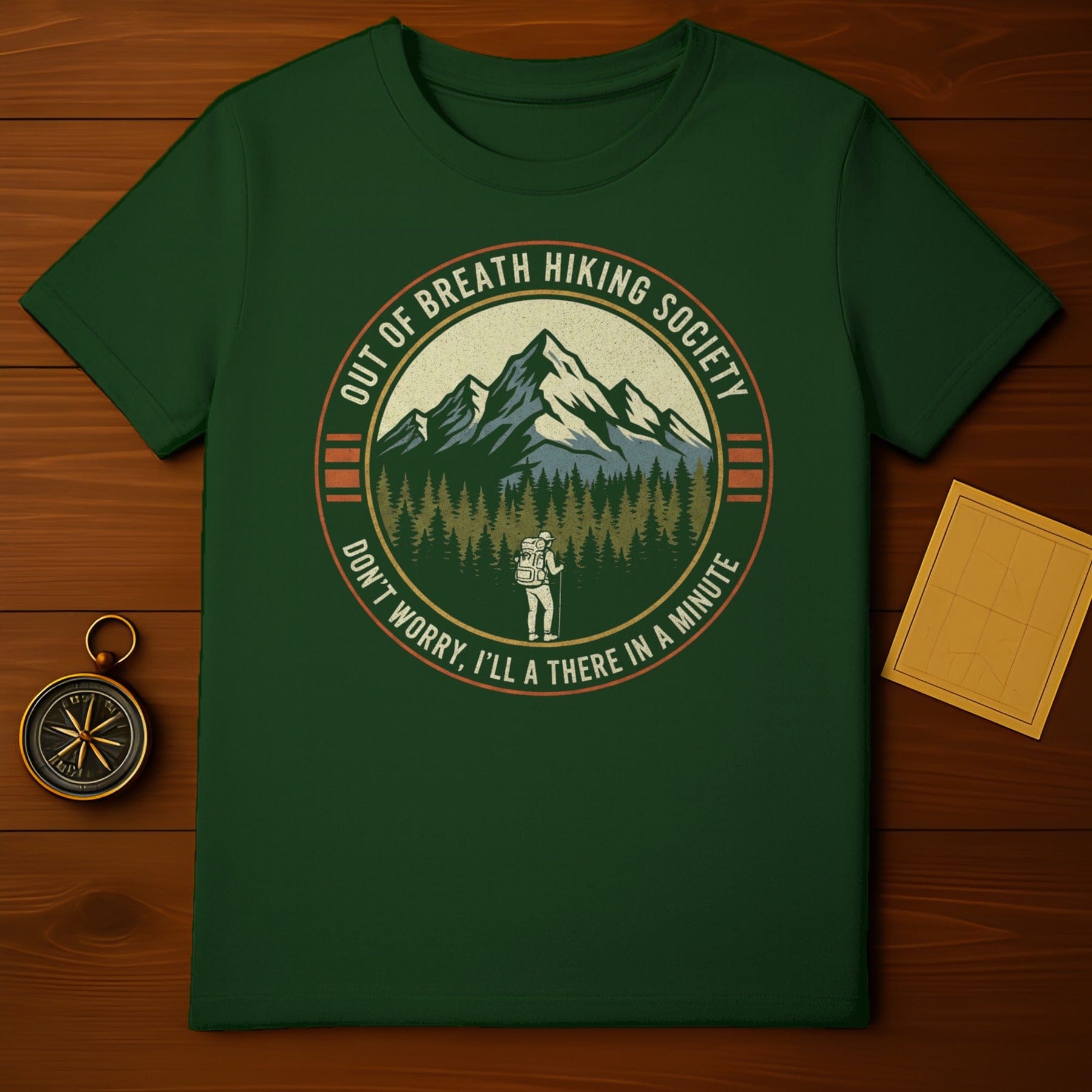Out of Breath Hiking Society Funny Hiking T-Shirt