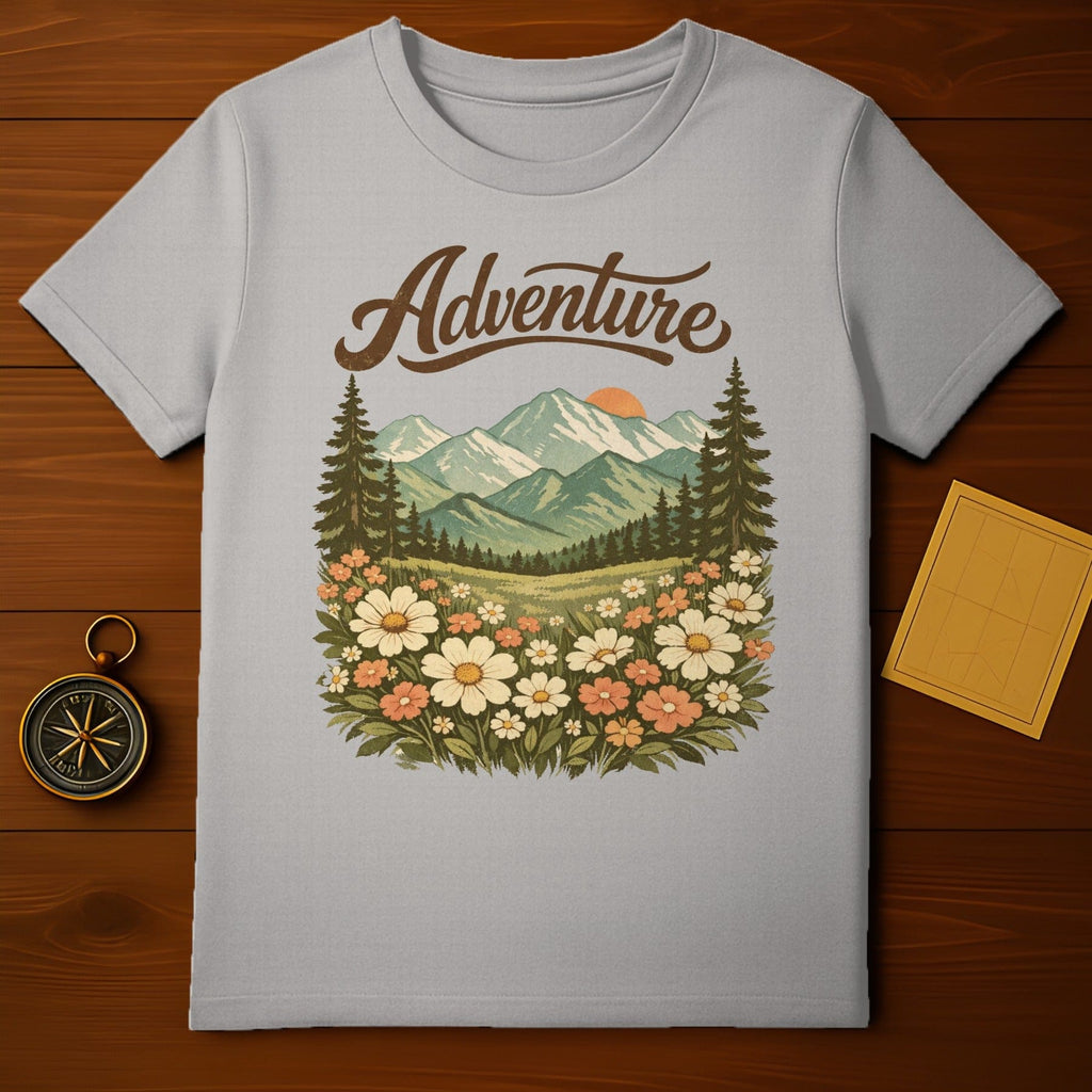 Scenic Floral Adventure Graphic Tee Shirt
