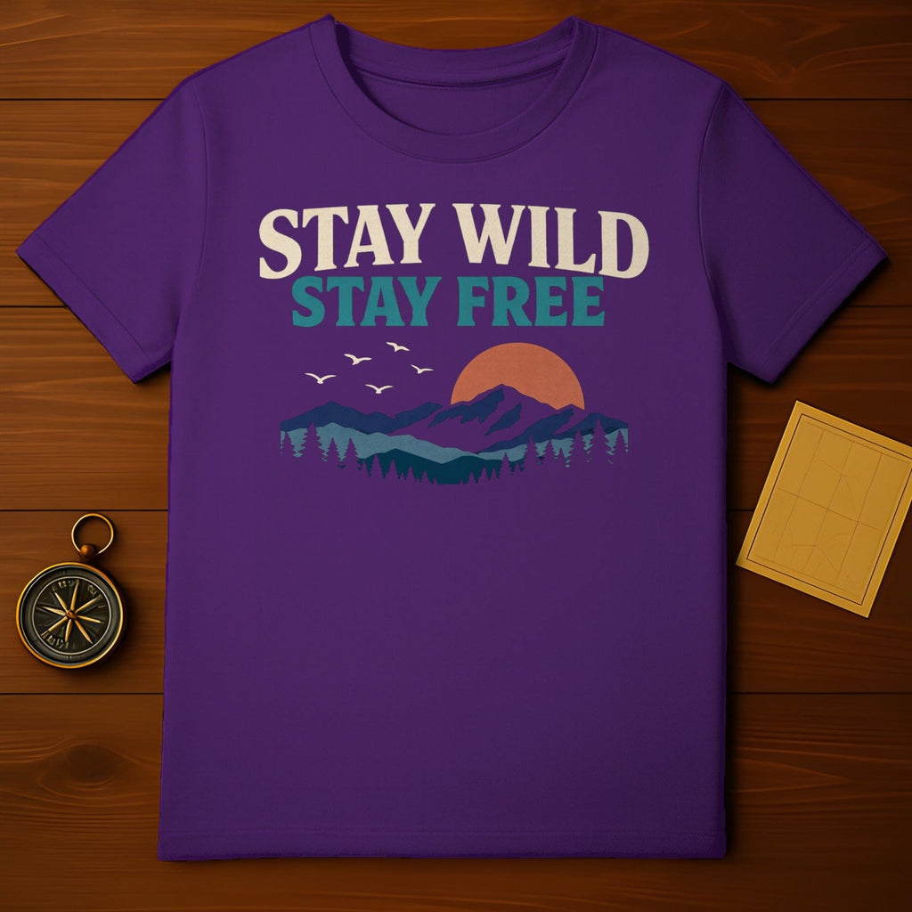 Stay Wild Stay Free Mountains Sunset Birds T-shirt product type

Stay Wild Stay Free, Wild Free Spirit, Mountain Lover, Nature Design, Sunset Graphic, Birds Flying, Outdoor Adventure, Wilderness Tee, Explore World, Travel Theme, Bohemian Vibe, Retro Style, Purple TShirt, Forest Trees, Landscape Art, Inspirational Quote, Wanderlust Shirt, Unique Graphic, Freedom Express, Scenic View