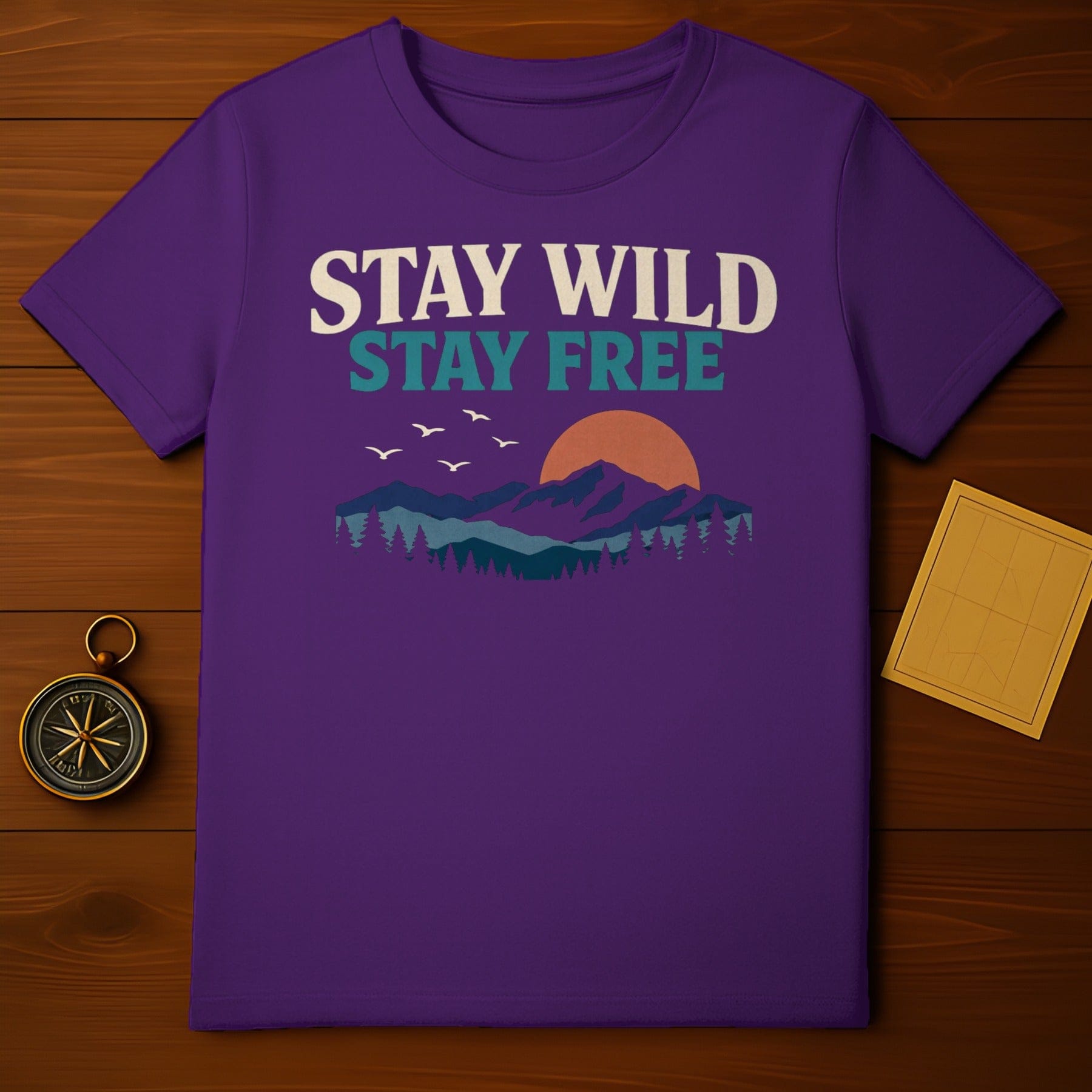 Stay Wild Stay Free Mountains Sunset Birds T-shirt product type

Stay Wild Stay Free, Wild Free Spirit, Mountain Lover, Nature Design, Sunset Graphic, Birds Flying, Outdoor Adventure, Wilderness Tee, Explore World, Travel Theme, Bohemian Vibe, Retro Style, Purple TShirt, Forest Trees, Landscape Art, Inspirational Quote, Wanderlust Shirt, Unique Graphic, Freedom Express, Scenic View