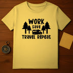 Work Save Travel Repeat Adventure Themed Shirt