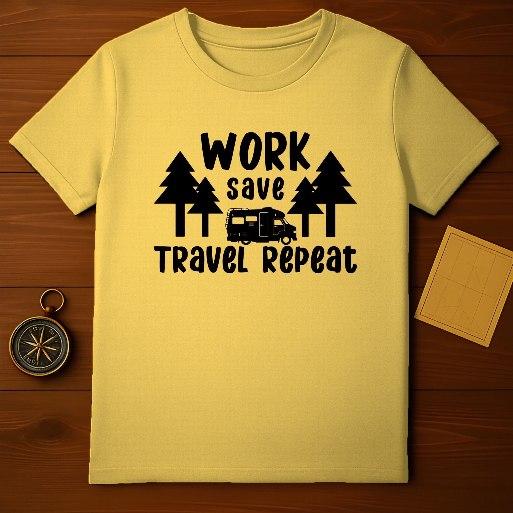 Work Save Travel Repeat Adventure Themed Shirt