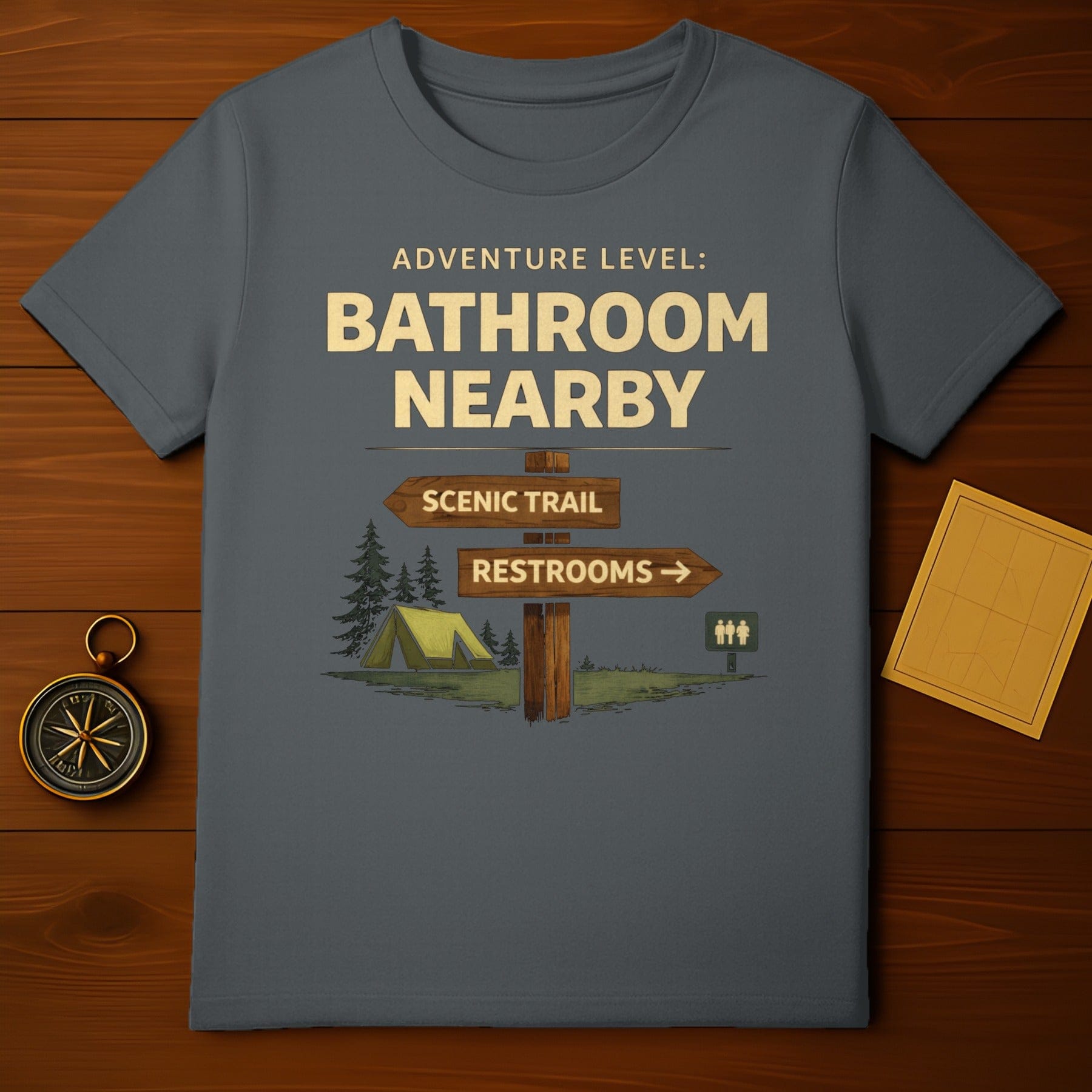 Adventure Level Bathroom Nearby Scenic Trail Tshirt
