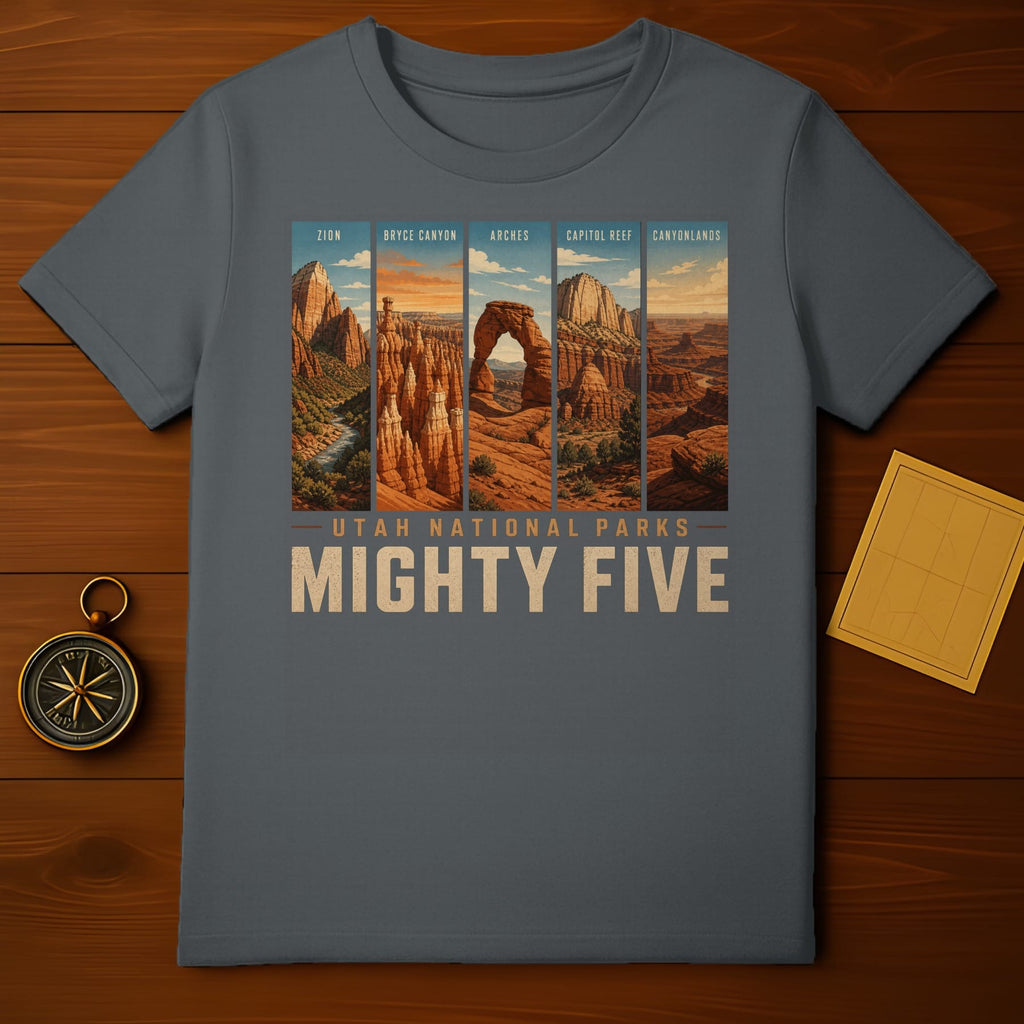 Utah National Parks Mighty Five: Zion, Bryce Canyon, Arches, Capitol Reef, Canyonlands.