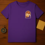 Rich Purple Mountain Sun Tree Graphic Tee Shirt product type