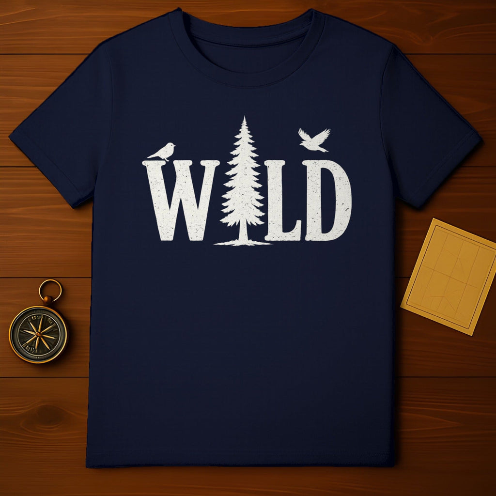 Wild Tree Graphic Tee Shirt with Birds Design