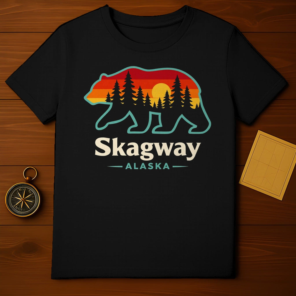 Skagway Alaska Bear Sunset Trees Graphic Art product type