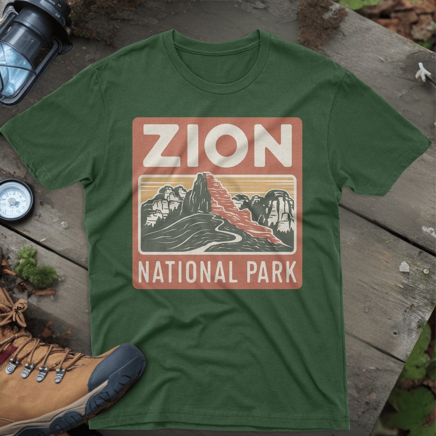 Zion National Park Graphic Green T-Shirt product