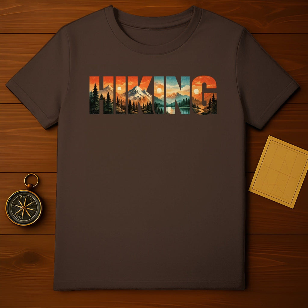 Scenic Hiking Adventure Graphic T-Shirt for Outdoor Product