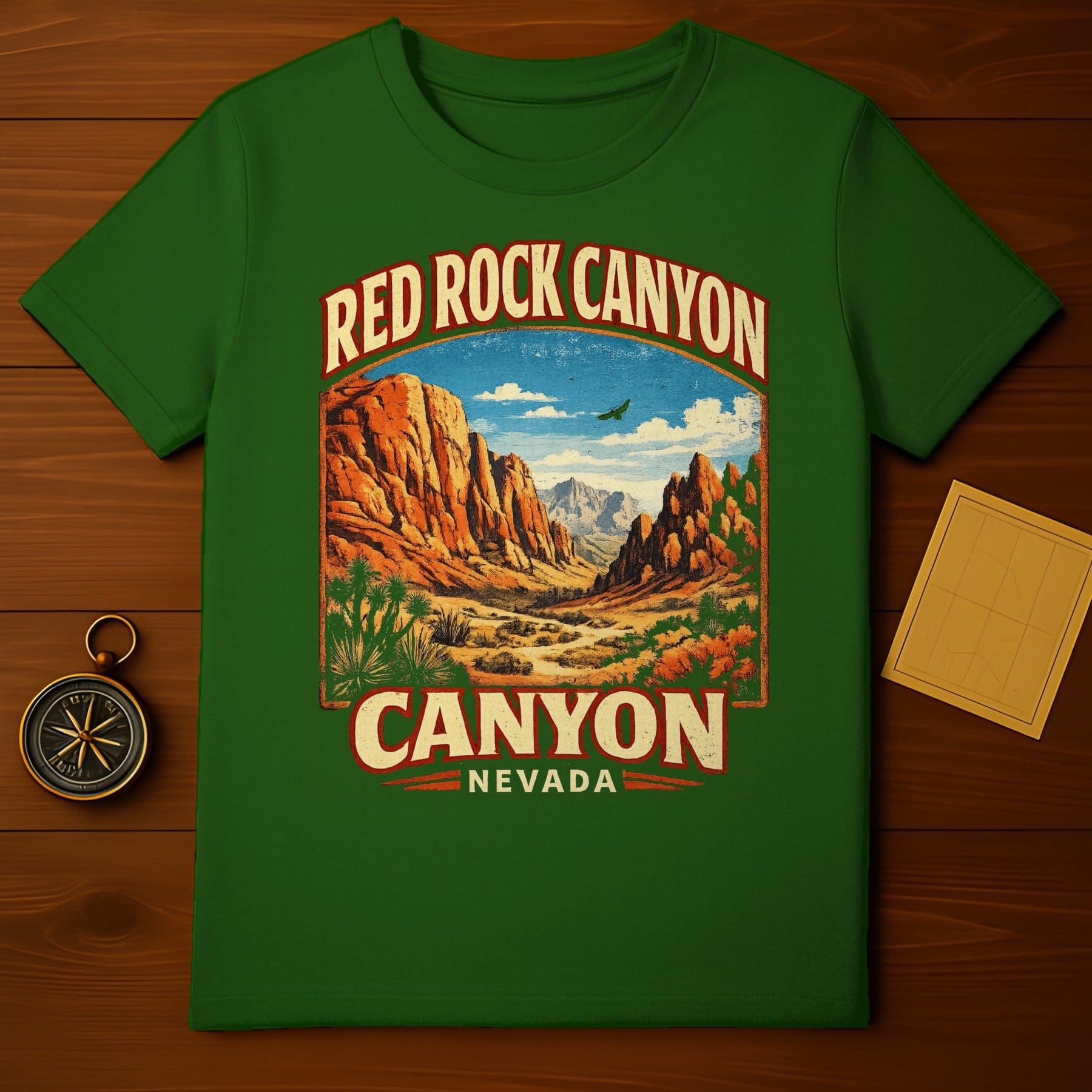 Red Rock Canyon Nevada Scenic Landscape product type
Red Rock Canyon, Nevada, Canyon, Desert Landscape, Vintage Design, Travel, Souvenir, Nature, Outdoors, Scenic View, Retro Style, National Park, Hiking, Adventure, Explore, Graphic Print, Green Shirt, Las Vegas, Southwestern, USA