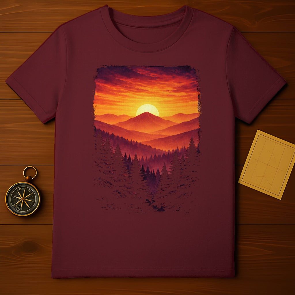 Dramatic Mountain Sunset Pine Tree Forest Graphic product type