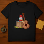 Rustic Camping Lantern and Guitar Graphic T-shirt