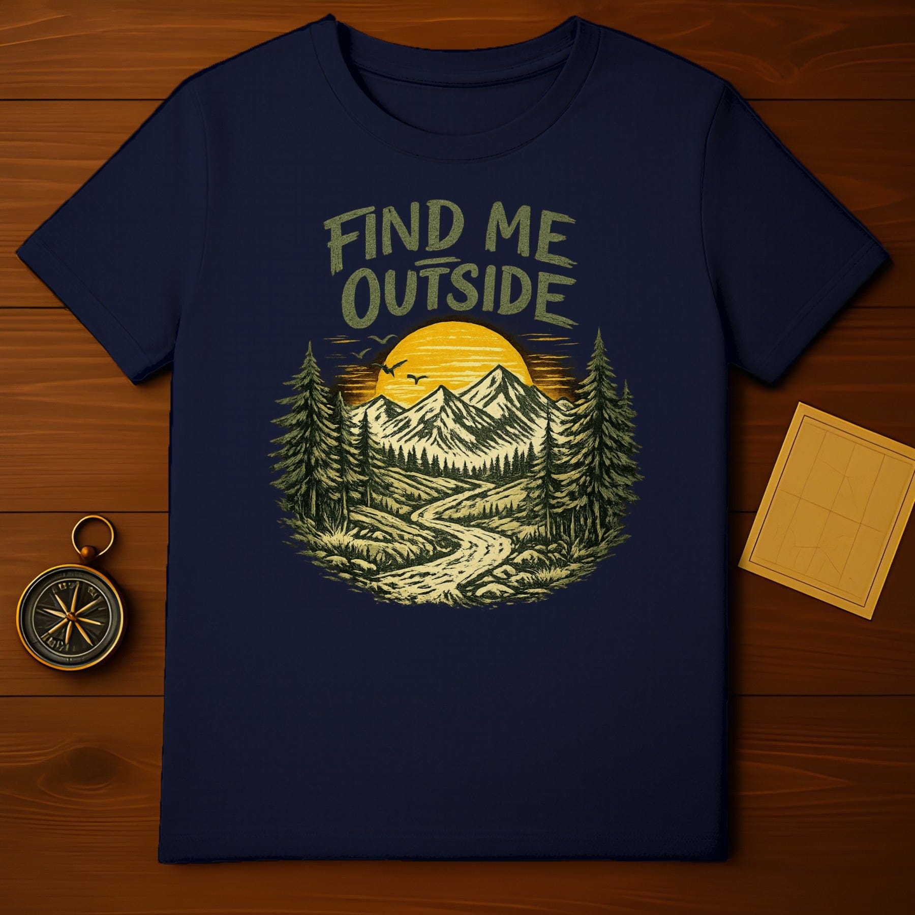 Find Me Outside Nature Themed Graphic T-shirt