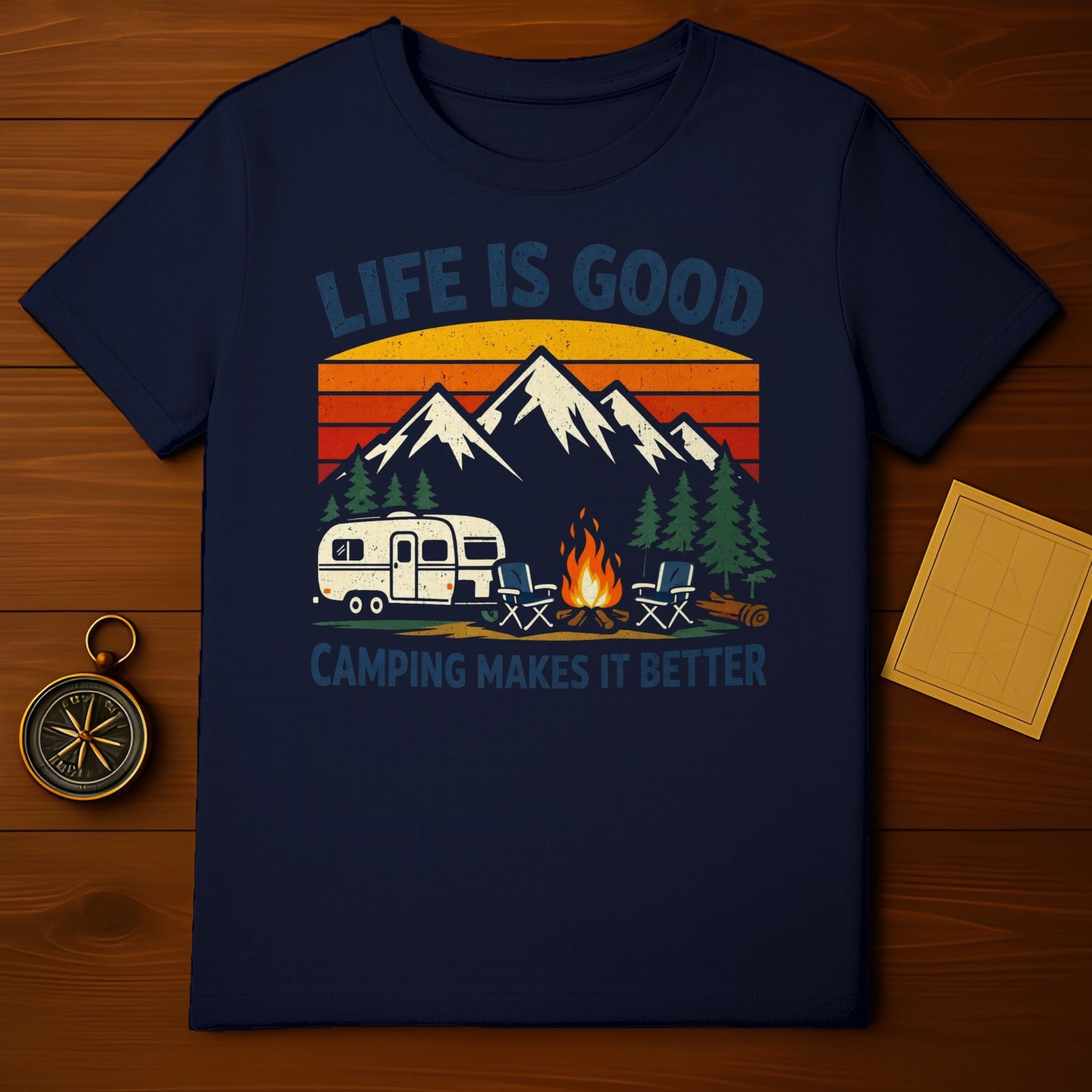 Life is Good Camping Makes It Better Graphic Shirt