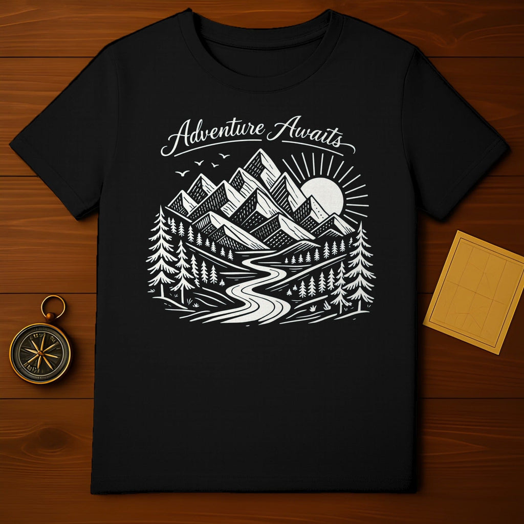 Adventure Awaits Mountain Landscape Design T-shirt
