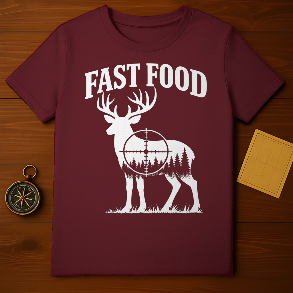 Fast Food Deer Target Practice Graphic T-shirt