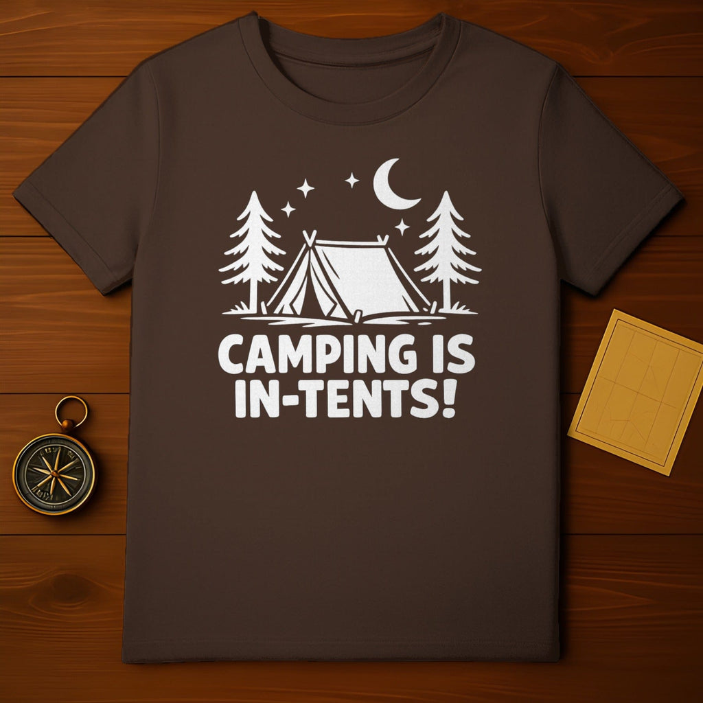 Camping Is In-Tents Funny Graphic Tee Shirt