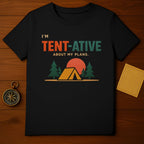 I'M TENT-ATIVE ABOUT MY PLANS Camping Outdoor Humor product type
Tentative Plans
Camping Humor
Outdoor Life
Nature Lover
Adventure Seeker
Funny Camping
Camping Pun
Tent Graphic
Forest Design
Pine Trees
Sunset Sunrise
Wilderness Call
Camp Life
Exploration
Humorous Quote
Puns Wordplay
Getaway Vibe
Mountains Forest
Retro Camping
Outdoorsy Fun