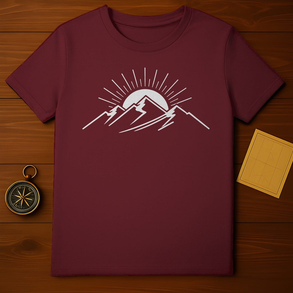 Sunset and Mountain Graphic Design T-Shirt