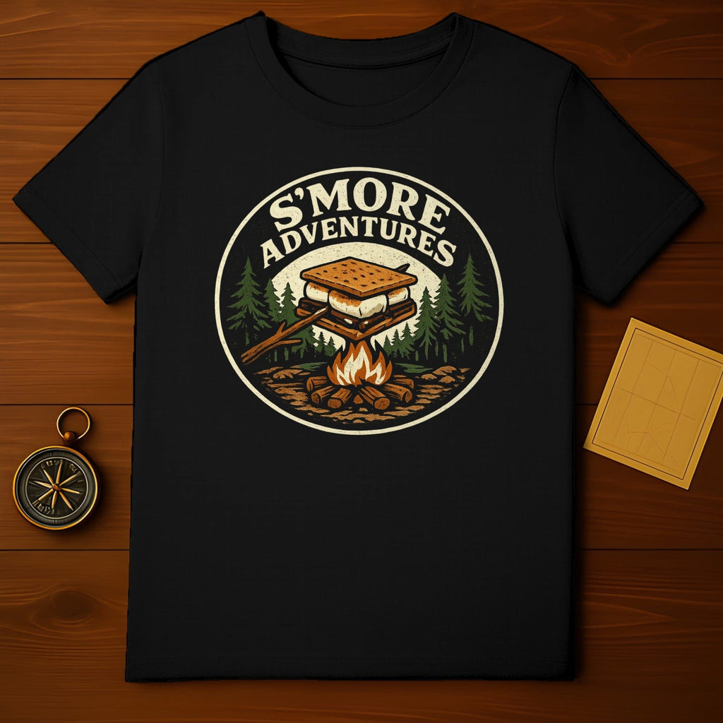 S'More Adventures Campfire Themed Graphic T-shirt