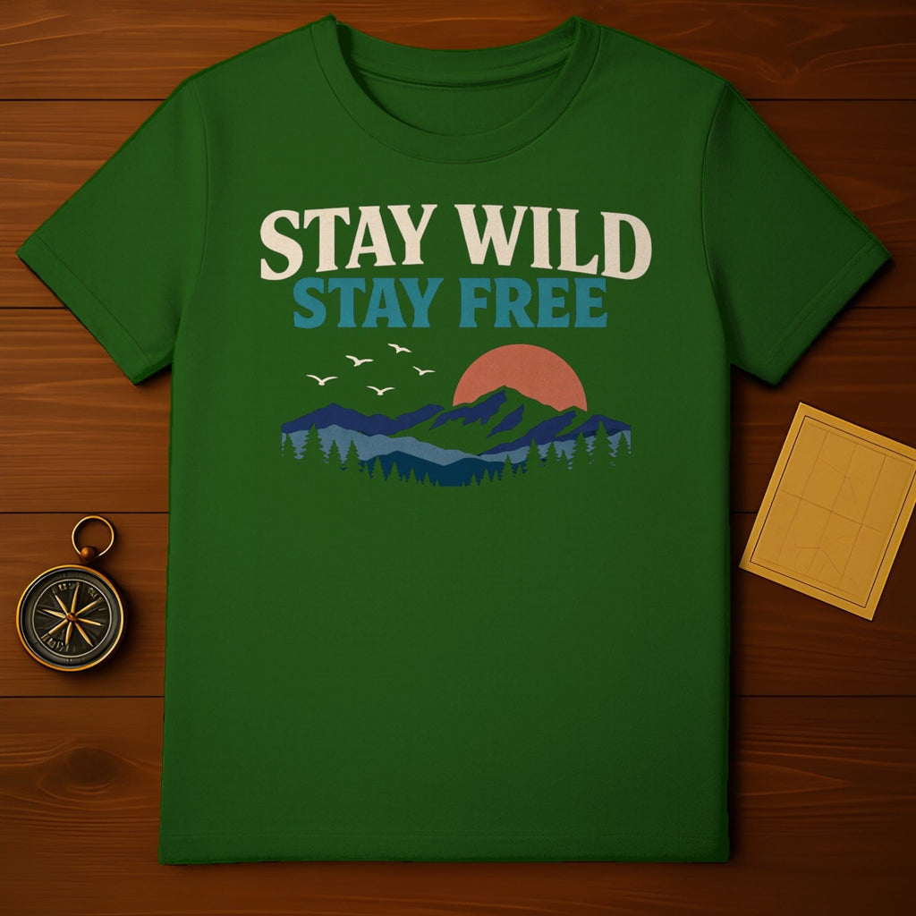 Green Stay Wild Stay Free Mountain Landscape product type
Stay Wild, Stay Free, Green T-shirt, Mountain Landscape, Nature Scene, Outdoor Adventure, Wilderness Design, Sunset Graphic, Bird Silhouette, Forest Trees, Explore Apparel, Freedom Tee, Adventure Clothing, Wild Spirit, Nature Lover, Graphic T-shirt, Green Top, Unique Design, Inspirational, Travel Gear