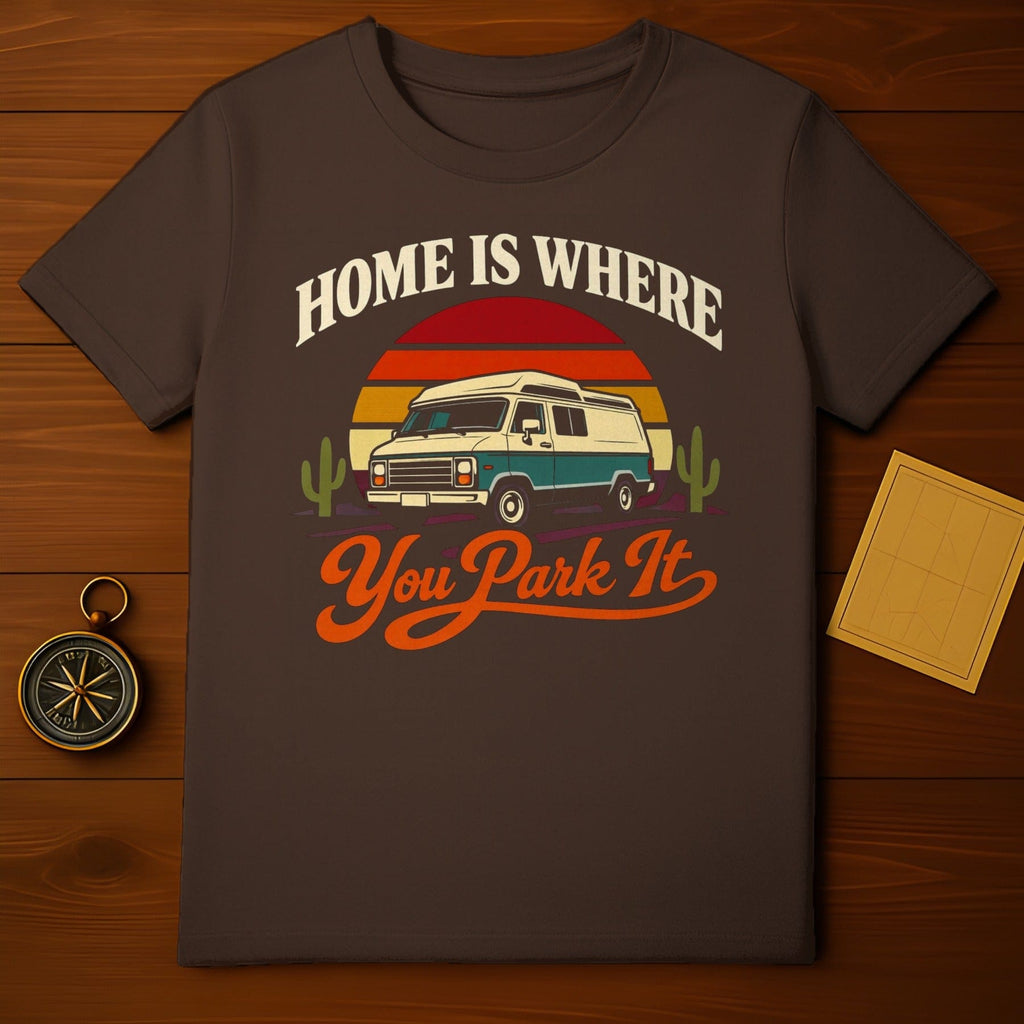 Home Is Where You Park It Retro Van Sunset Desert T-Shirt product type