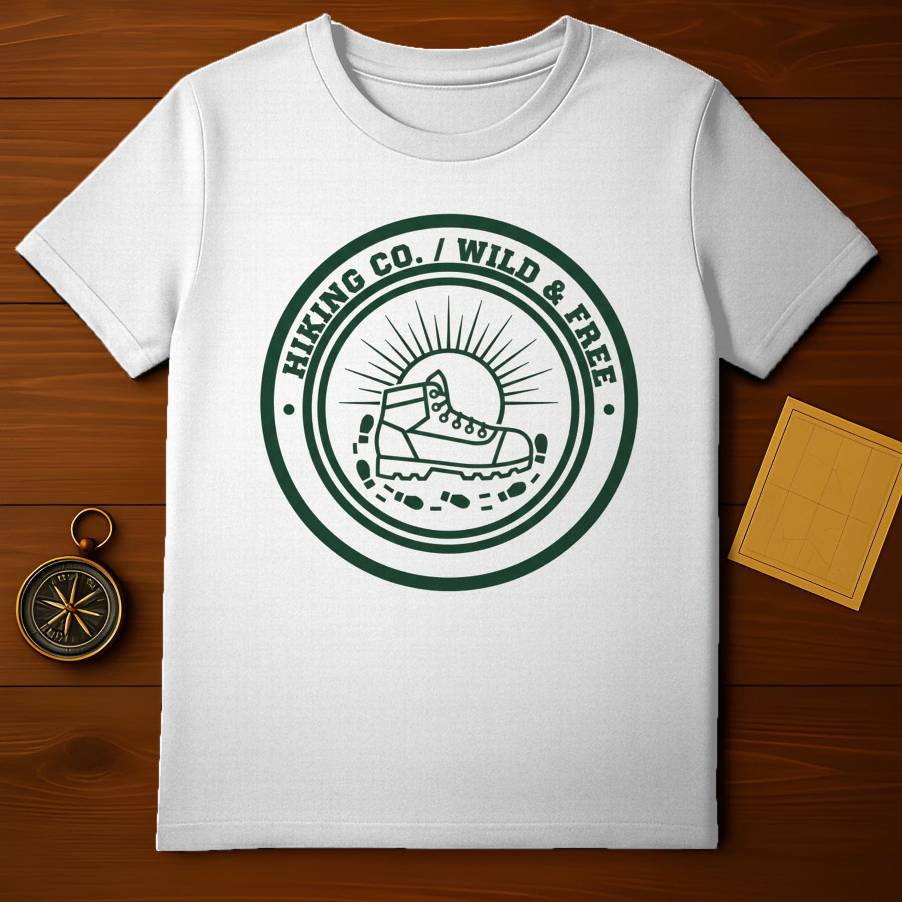 Hiking Co Wild and Free Boot Design T-Shirt Product