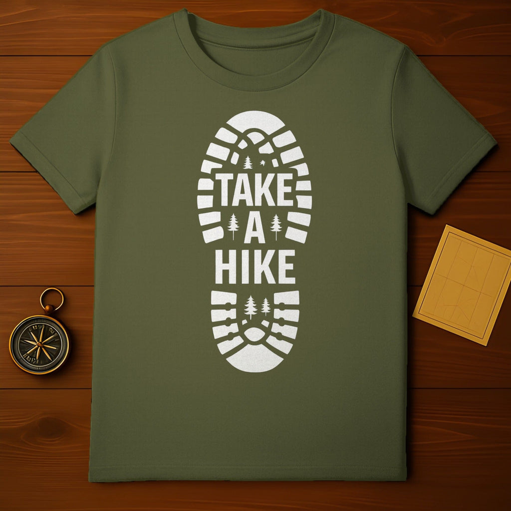 Take a Hike Boot Print Design Shirt Hiking Product