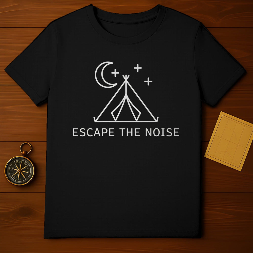 Escape The Noise Camping Moon and Stars Tee Shirt