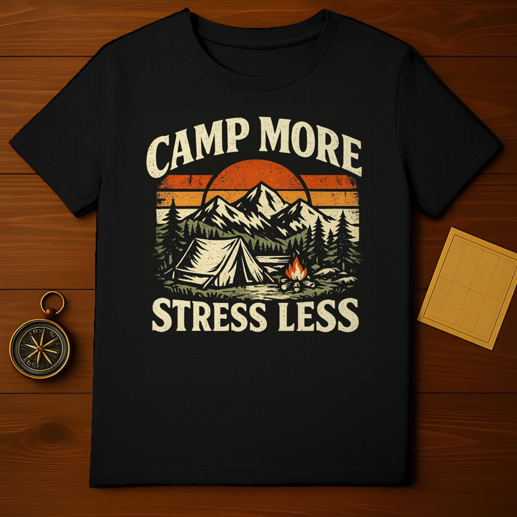 Camp More Stress Less Outdoor Camping T-shirt