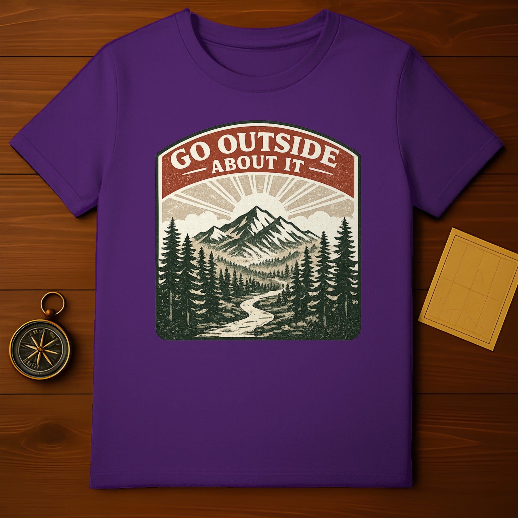 Go Outside About It Mountain and Trees T-Shirt