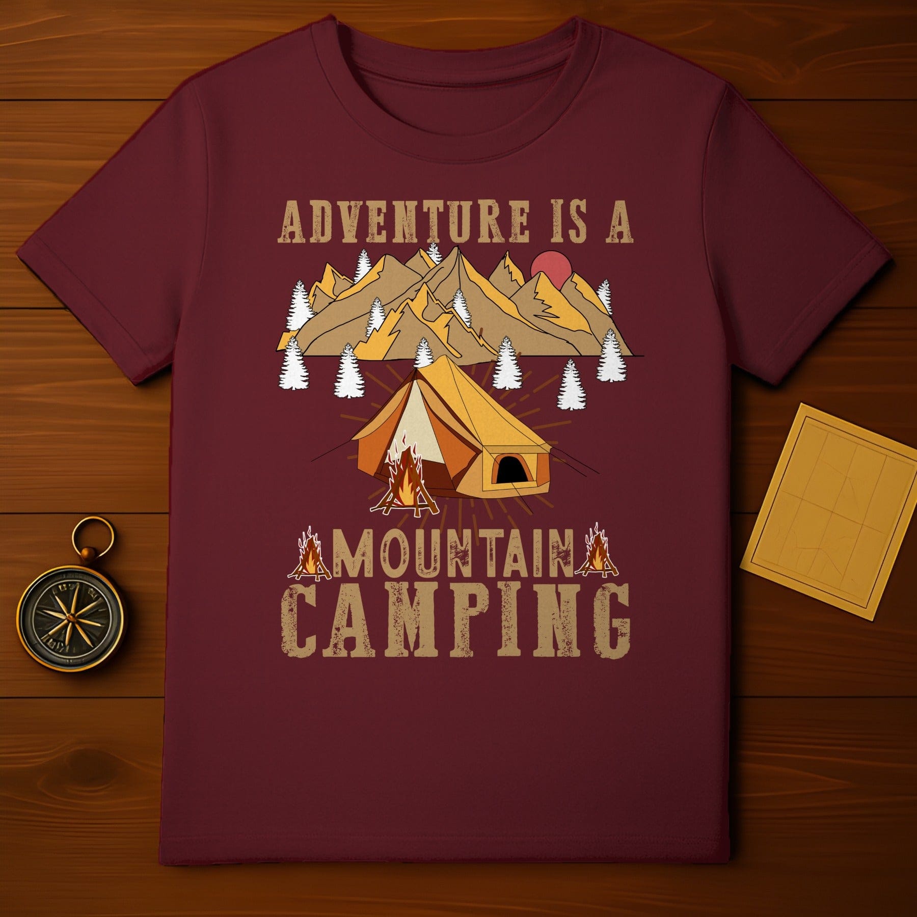 Adventure Is A Mountain Camping T-shirt