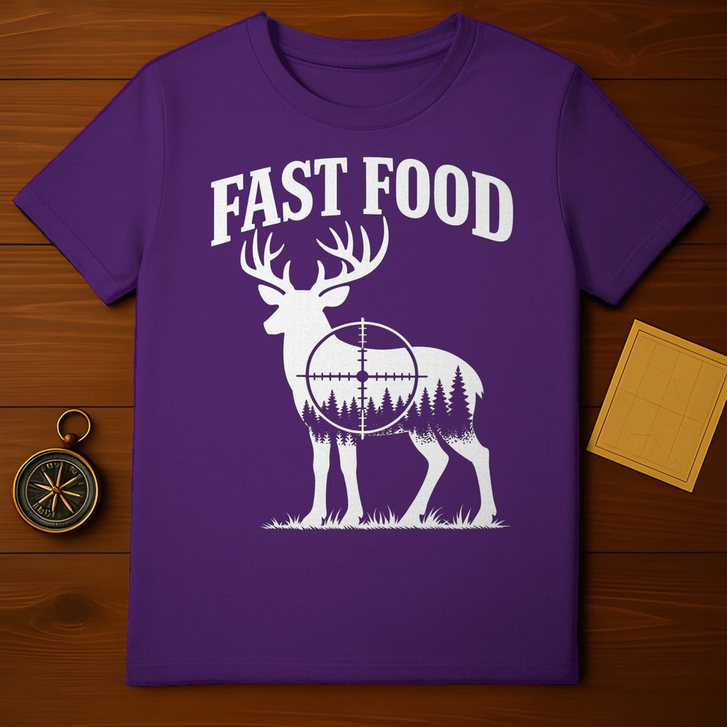 Fast Food Deer Target Design Purple Shirt