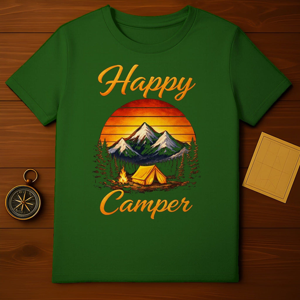 Happy Camper Mountain and Tent T-Shirt