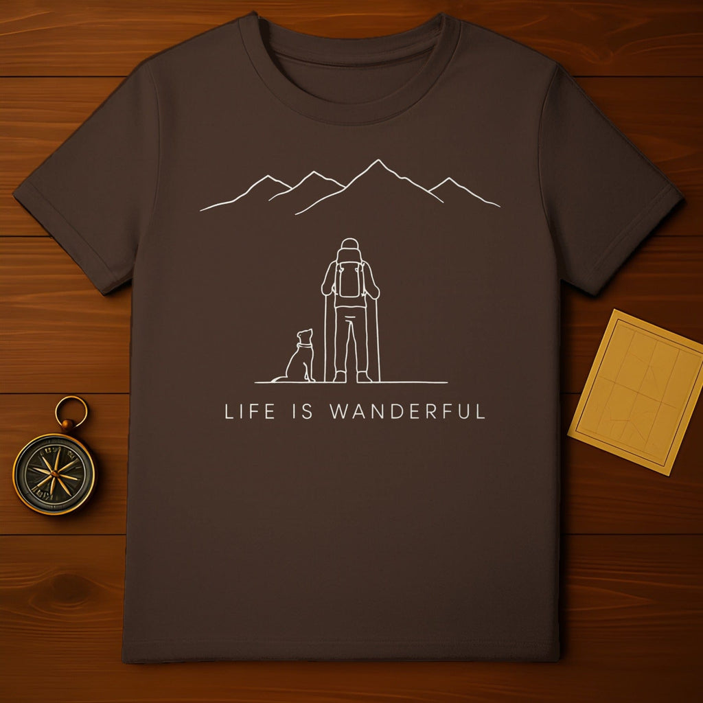 Life is Wanderful Hiker and Dog T-Shirt Product
