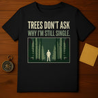 Trees Don't Ask Why I'm Still Single Product Type
Trees
Forest
Nature
Outdoors
Hiking
Camping
Single life
Funny quote
Sarcasm
Humorous
Solitude
Independence
Adventure
Wilderness
Evergreen
Pine trees
Graphic print
Statement
Unique design
Outdoorsman
