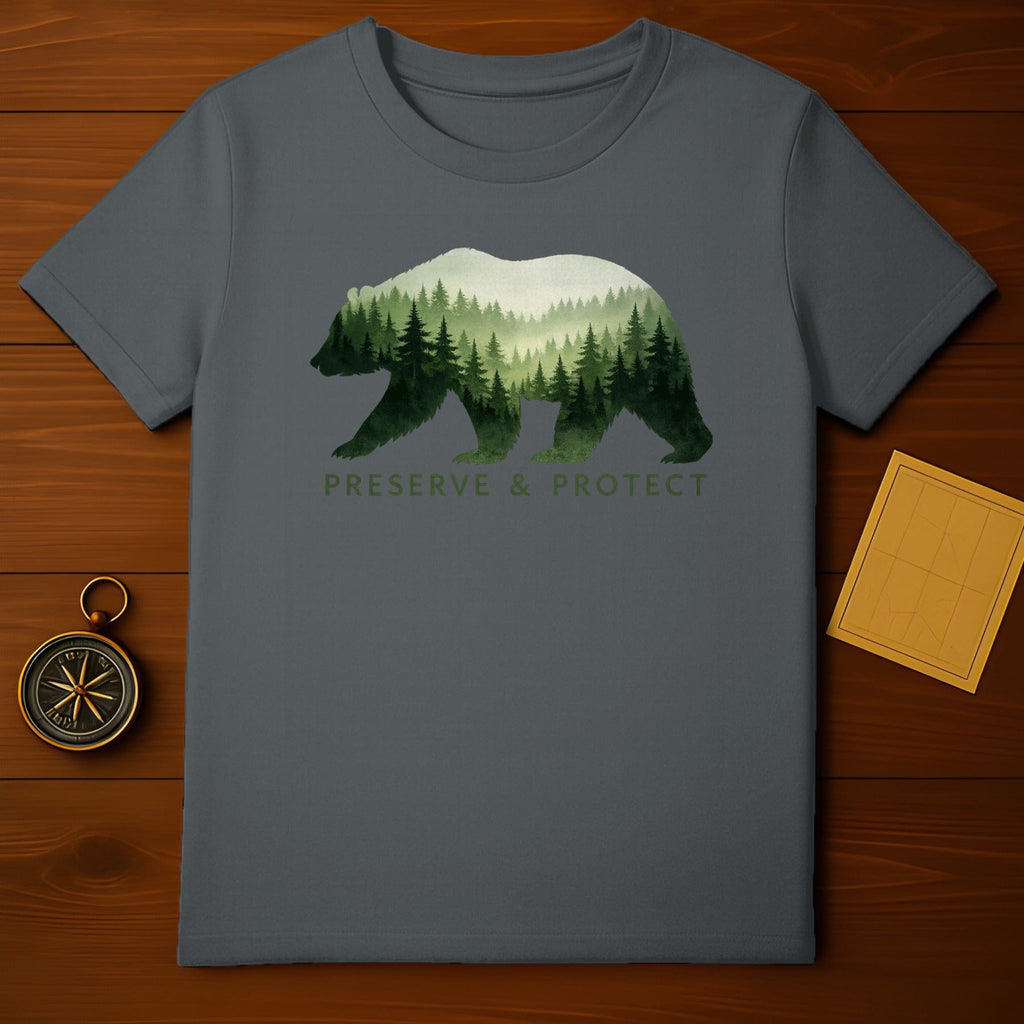 Preserve and Protect Forest Bear Design T-Shirt