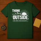 Think Outside No Box Necessary Mountains Sun Shirt