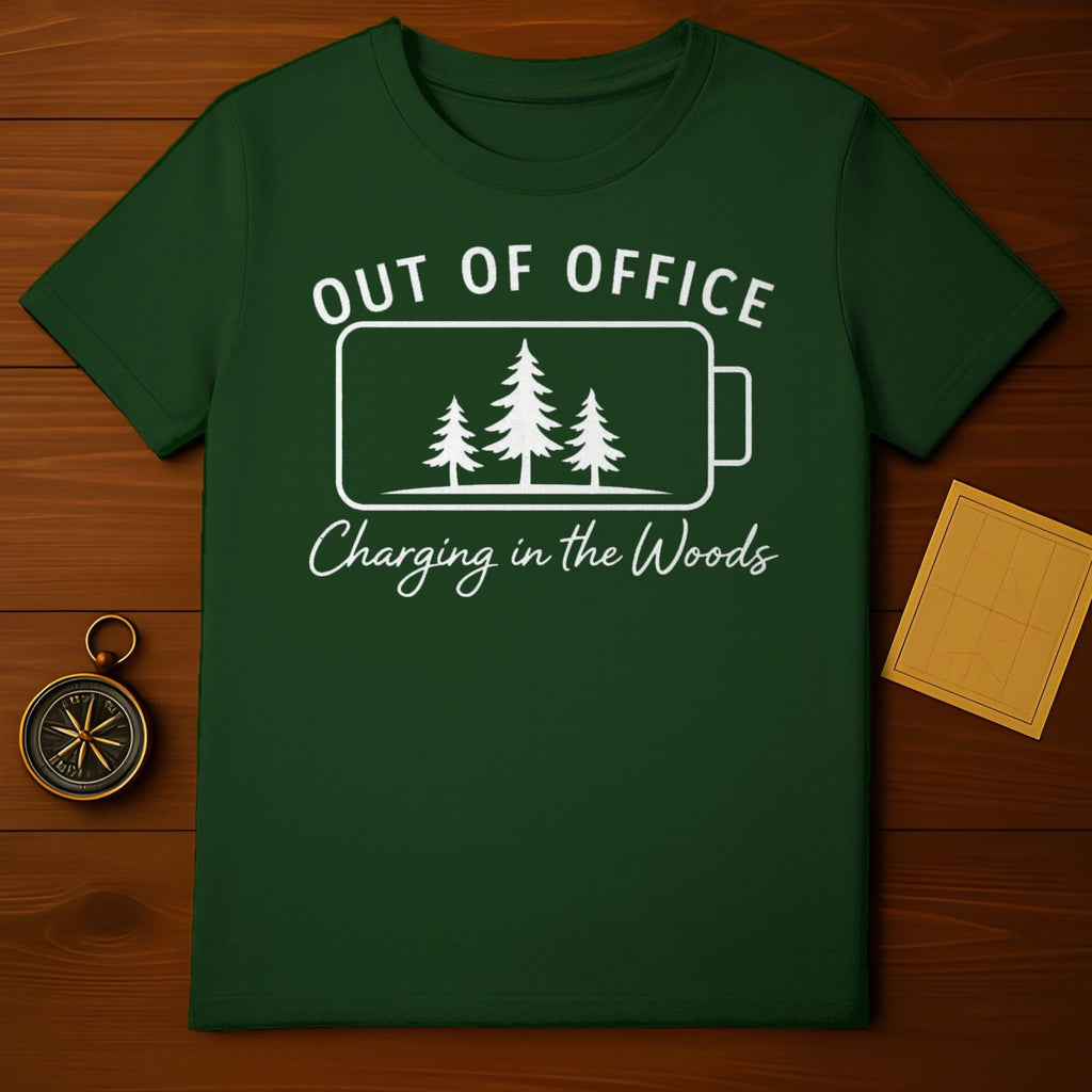 Out of Office Charging in the Woods T-shirt