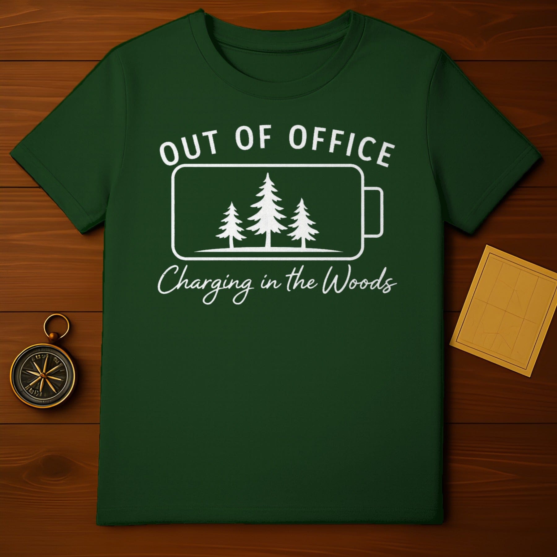 Out of Office Charging in the Woods T-shirt