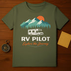 RV Pilot Explore The Journey Mountain Teeshirt