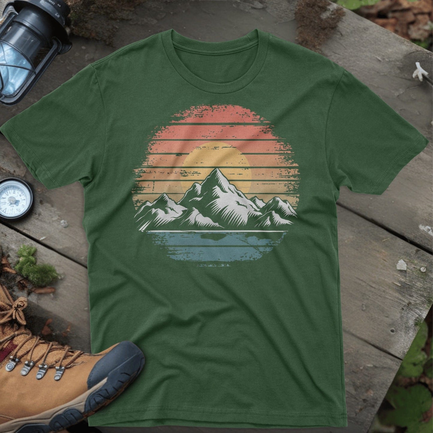 Vintage Mountain Sunset Graphic Unisex T-Shirt product
