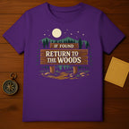 If Found Return To The Woods Night Forest Sign T-Shirt Product Type
If Found T-shirt
Return To Woods
Forest Design
Nature Lover
Outdoor Adventure
Camping Gear
Hiking Tee
Moon Stars Shirt
Night Sky Graphic
Woodland Sign
Mountains Forest
Purple Apparel
Unique T-shirt
Wilderness Print
Lost And Found
Great Outdoors
Explore Nature
Scenic Design
Retro Outdoors
Adventure Time