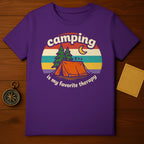 Camping is my favorite therapy retro stripes product type